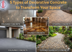 5 major Types of decorative concrete to transform your space