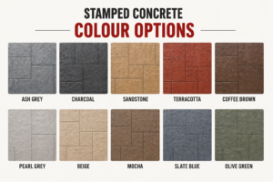 Stamped concrete colour options palette