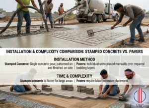stamped vs pavers - time & complexity